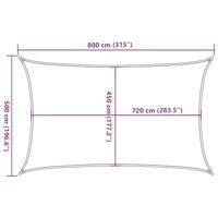 Zonnezeil 160 g/m² rechthoekig 5x8 m HDPE oranje - thumbnail