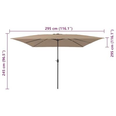 Tuinparasol Taupe en Zwart 295 x 295 x 245 cm