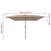 Tuinparasol Taupe en Zwart 295 x 295 x 245 cm - thumbnail