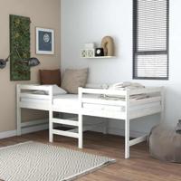 Bedframe zonder matras massief grenenhout wit 90x200 cm - thumbnail