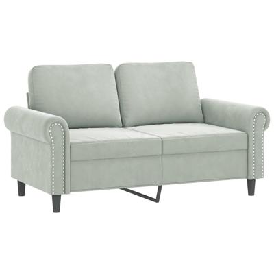 3-delige Loungeset met kussens fluweel lichtgrijs