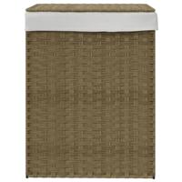 VidaXL Wasmand met deksel 46x33x60 cm poly rattan - thumbnail