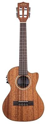 Kala KA-SMH-TG Gloss Solid Mahogany CE massieve elektrisch-akoestische tenor ukelele met koffer