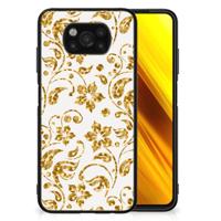 Xiaomi Poco X3 | X3 Pro Bloemen Hoesje Gouden Bloemen - thumbnail