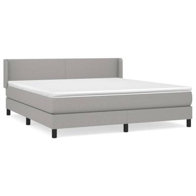 Boxspring met matras stof lichtgrijs 180x200 cm