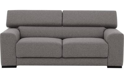 Goossens Bank Nora grijs, stof, 2,5-zits, stijlvol landelijk