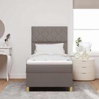 Boxspring bed met hoofdeinde Taupe 100 x 200 cm Stof - thumbnail
