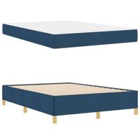 Boxspring bed Blauw en Marineblauw en Wit 140 x 200 cm Stof - thumbnail