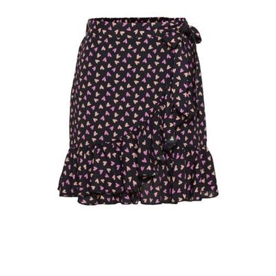Colourful Rebel Shelby Hearts Rok  Zwart Dames - Basic Fit - Viscose