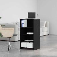 Receptiebalie 55x50x103,5 cm bewerkt hout zwart - thumbnail