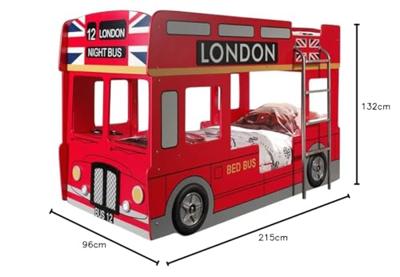 Vipack stapelbed London Bus - incl. LED - 132x99,6x215 cm