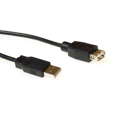 ACT SB2250 USB-A Male 2.0/USB-A Female | Zwart | 5 meter
