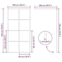 VidaXL Inloop douche wand zwart 100 x 195 cm gehard glas - thumbnail
