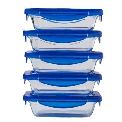 Set van stapelbare en luchtdichte voedselcontainers Pyrex Cook & Go Rechthoekig 0,8 L 5 Onderdelen Set van stapelbare en luchtdichte voedselcontainers Pyrex Cook & Go Rechthoekig 0,8 L 5 Onderdelen
