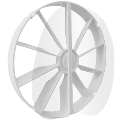 Kunststof terugslagklep Ø100mm - in kanaal (lage weestand)