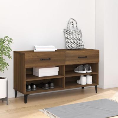 VidaXL Schoenenkast 102x35x55 cm bewerkt hout bruin eikenkleur