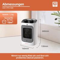 SHX SHX17PTC1500 Ventilatorkachel 15 m² Zwart/wit - thumbnail