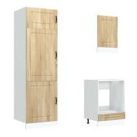 7-delige Keukenkastenset Kalmar bewerkt hout sonoma eikenkleur - thumbnail