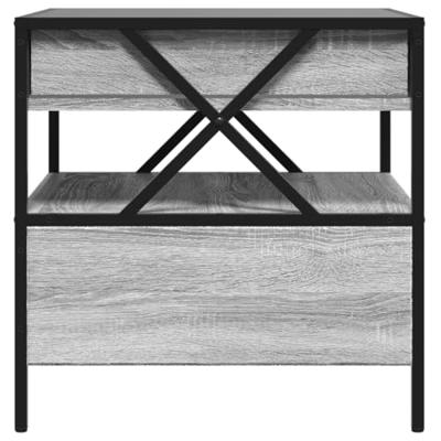 Salontafel met Infinity LED 50x50x51 cm grijs sonoma eikenkleur
