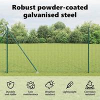 VidaXL Afrasteringspaal 13 pcs groen staal - thumbnail