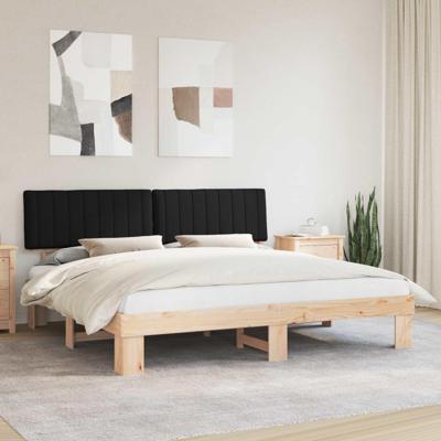 Bedframe met Gevoerd Hoofdgedeelte Zwart 200 x 200 cm