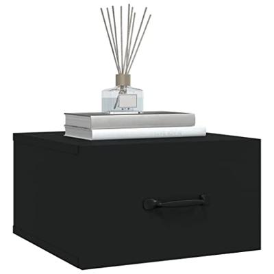 Nachtkastjes 2 st wandgemonteerd 35x35x20 cm zwart