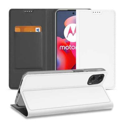 Stand Case Hoesje Motorola Moto G24 | G04 | G24 Power Wit met Pashouder Stand Case Hoesje Motorola Moto G24 | G04 | G24 Power Wit met Pashouder