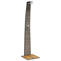 Buitendouche 55x60x224 cm poly rattan en acaciahout grijs - thumbnail