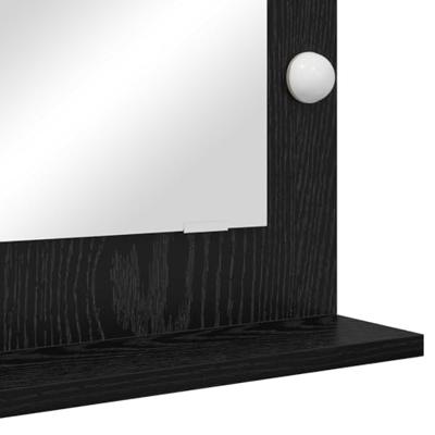 VidaXL Schmink spiegel rechthoekig zwart eiken 70 x 50 x 18 cm