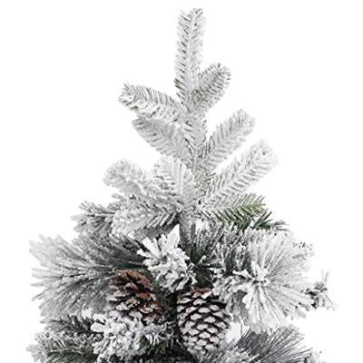 Kerstboom met dennenappels en sneeuw 195 cm PVC en PE Kerstboom met dennenappels en sneeuw 195 cm PVC en PE