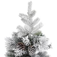 Kerstboom met dennenappels en sneeuw 195 cm PVC en PE - thumbnail