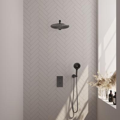 Regendoucheset Inbouw Brauer Gunmetal Edition Thermostatisch 30 cm met 3-Weg Omstelling, Wandarm en 3-Standen Handdouche Geborsteld Gunmetal Brauer Regendoucheset Inbouw Brauer Gunmetal Edition Thermostatisch 30 cm met 3-Weg Omstelling, Wandarm en 3-Standen Handdouche Geborsteld Gunmetal Brauer