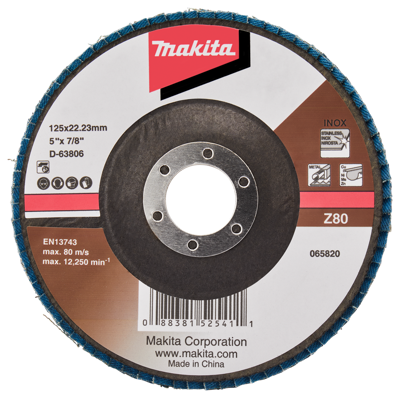 Makita Accessoires Lamellenschuurschijf 125mm Z80 - D-63806-10 D-63806-10 Makita Accessoires Lamellenschuurschijf 125mm Z80 - D-63806-10 D-63806-10