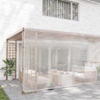 Doorzichtig zeildoek met zeilringen 6x12 m polyethyleen - thumbnail