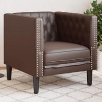 Fauteuil Chesterfield-stijl kunstleer bruin - thumbnail