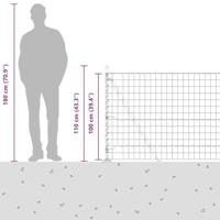 VidaXL Hek met paal grijs 1 x 10 m staal - thumbnail