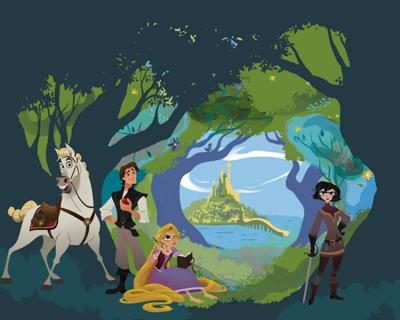 Komar Into Adventure Fotobehang Disney Princess - Rapunzel Tangled - IADX7-001
