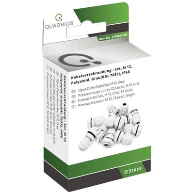 Quadrios 2102CA129 Wartel assortiment M12 PA66 Lichtgrijs 1 set(s)