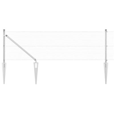 VidaXL Afrasteringspaal zilver 25 x 0,5 m (16 x 16 mm gaas) staal
