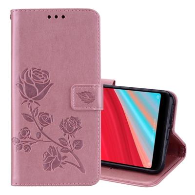 Rose reliëf horizontale Flip milieu PU lederen draagtas voor Xiaomi Redmi S2 met houder & kaartsleuven & portemonnee (Rose goud)