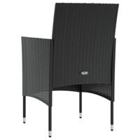 8-delige Loungeset met kussens poly rattan zwart - thumbnail