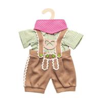 Heless Poppenkleding lederhosen met overhemd en sjaal, 28-35 cm - thumbnail