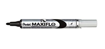 Whiteboardmarker Pentel MWL5S Maxiflo rond 1mm zwart | 12 stuks