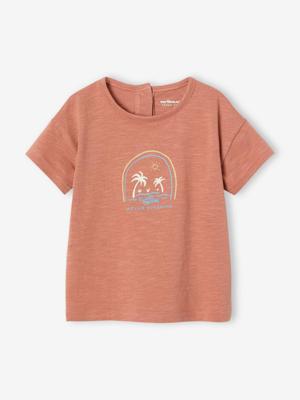 Babysweater met strandmotief terracotta Babysweater met strandmotief terracotta