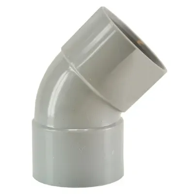 Afvoerbocht dubbele mof 50 mm 45 graden PVC