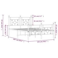 Bedframe met hoofd- en voeteneinde metaal zwart 120x200 cm - thumbnail