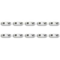 Spot Armatuur 10 Pack - Pragmi Zano Pro - GU10 Inbouwspot - Ovaal Dubbel - Wit - Aluminium - Kantelbaar - 185x93mm - thumbnail