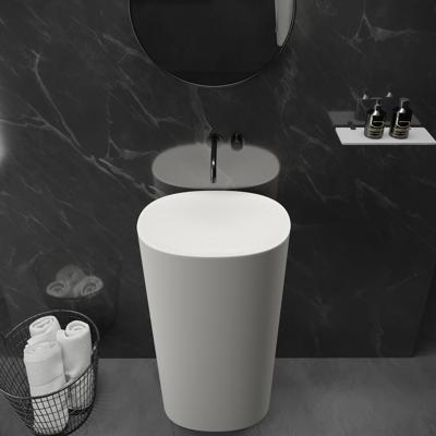 Wastafel Ideavit Colidcliff Staand Model 50x35x90 cm Solid Surface Mat Wit Ideavit