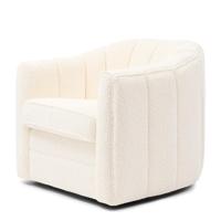 Rivièra Maison Draaifauteuil 'St. Lewis' Chenille, kleur Ivory White - thumbnail