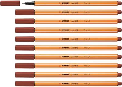 Fineliner stabilo point 88/75 f sienna | 10 stuks Fineliner stabilo point 88/75 f sienna | 10 stuks
